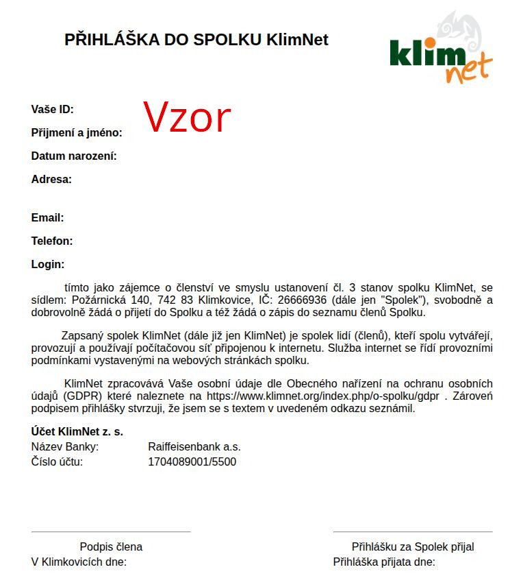 prihlaska vzor